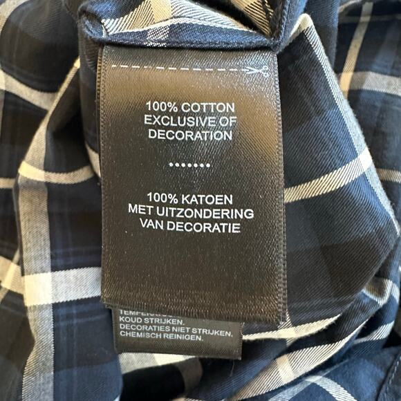 Harley-Davidson Multi-Patch Blue Plaid Button Down Shirt Men’s Slim Medium - Picture 6 of 6